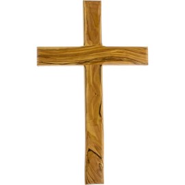 Sterling Gifts Olive Wood Wall Cross, Catholic Wooden Hanging Crosses for Wall Decor, 10 Inch