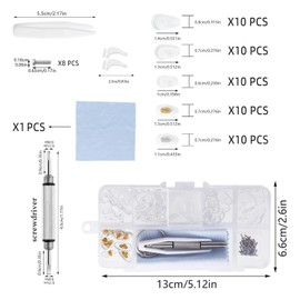Comprehensive Eyeglass Repair Kit - Includes 50 Screws, 50 Nose Pads, & 4 Precision Screwdrivers for Quick Fixes