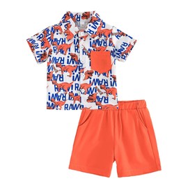 SUREPOCH Baby Boy Clothes Toddler Summer Outfits Short-sleeved Shirt Elastic Pants Two-piece Set Cute Baby Boy Outfits