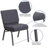 Flash Furniture HERCULES Series 21''W Church Chair in Dark Gray