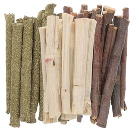 GANAZONO 3sets Animal Chews Toy Bunny Apple Sticks for Rabbits Chinchilla Treats Guinea Pigs Teeth Care