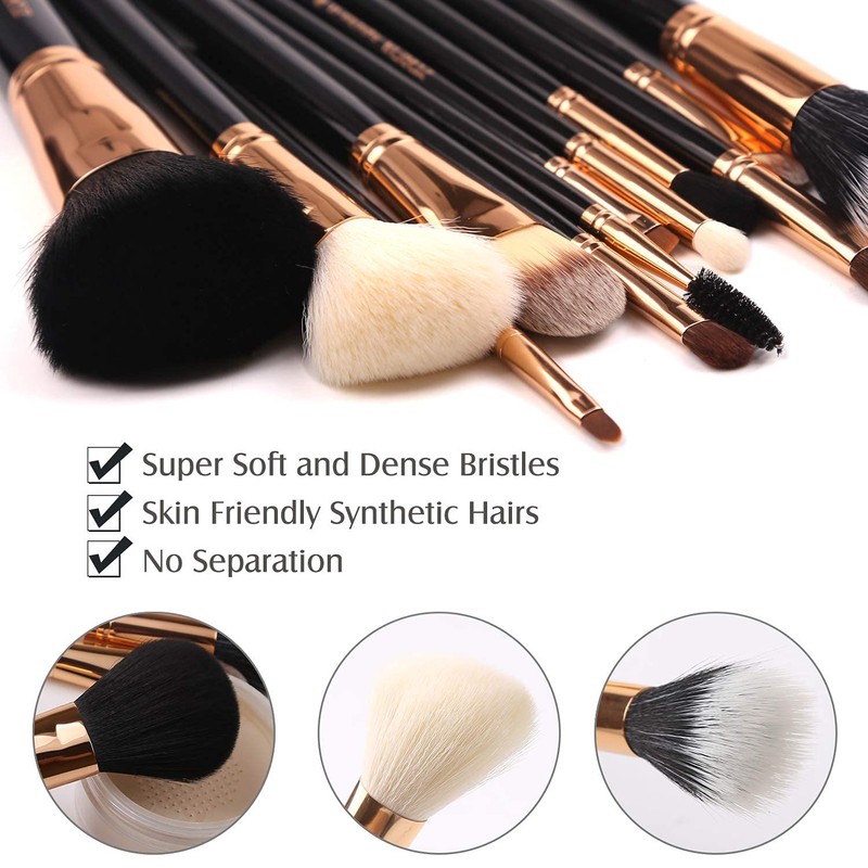 Z'OREYA Premium Travel makeup brush set 12 pieces essential Cosmetic