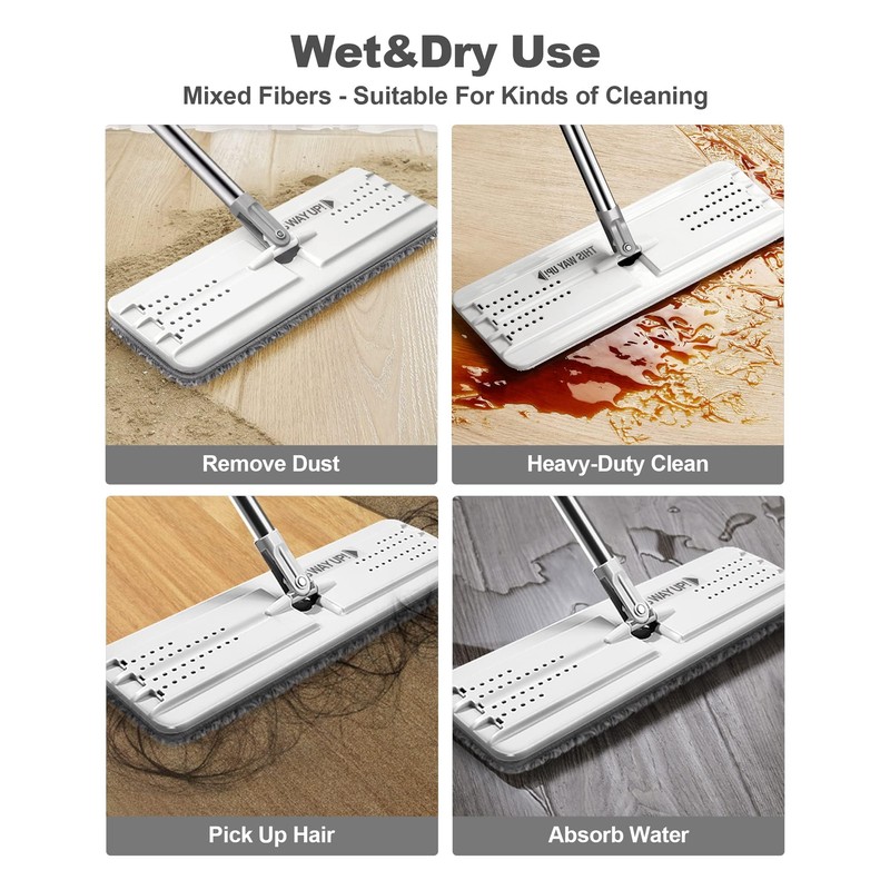 JOYMOOP Flat Mop Pads, Microfiber Mop Cleaning Pads, Washable Pads,