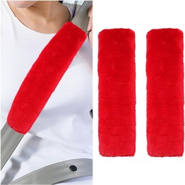 2 PCS Car Seat Belt Cover, Auto Seat Belt Cover Seatbelt Shoulder Pad for a More Comfortable Driving, Seatbelt Protector for Your Neck & Shoulder, Universal Car Accessories (Red, One Size)