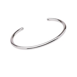 Treasure Bay Men's Solid 925 Sterling Silver Torque Bangle Bracelet - Plain 3.1mm Silver Bracelet for Men