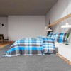 vidaXL Cotton Duvet Cover Set 220x240 cm, Elegant Blue and