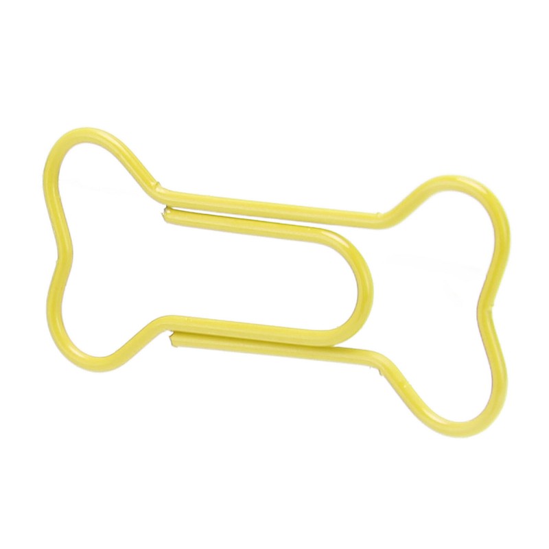 100pcs Colored Dog Bone Shape Paper Clips Black Lightweight Notebook