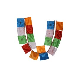 Silk Tibetan Buddhist Fluttering Prayer Flags (Lungta) with Approx 400 Mantras, Wind Horses(6 strings x 20 flags)- FH-FLAG-103(B6)