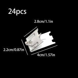 24 Pcs 920158 Stainless Steel Shelf Clips for Refrigerator and Freezer, Square Fridge Shelf Supports, Replacement Brackets
