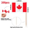 FEISHIONG Canadian Flag Toothpick Decorations, 200 PCS Party Cupcake Toppers