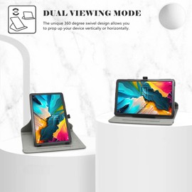 LiuShan Compatible with 11" TCL NXTPAPER 11 Rotation Case,360 Degree Rotation Stand PU Cover for 11" TCL NXTPAPER 11 9166G 9466X 2023 Android 13 Tablet(Not Fit Tablet case),Black