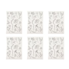 6pcs Clear Stamps Innovative Decorative Flower TPR Clear Stamps for DIY Card Making Scrap Booking Decoration Album T1992