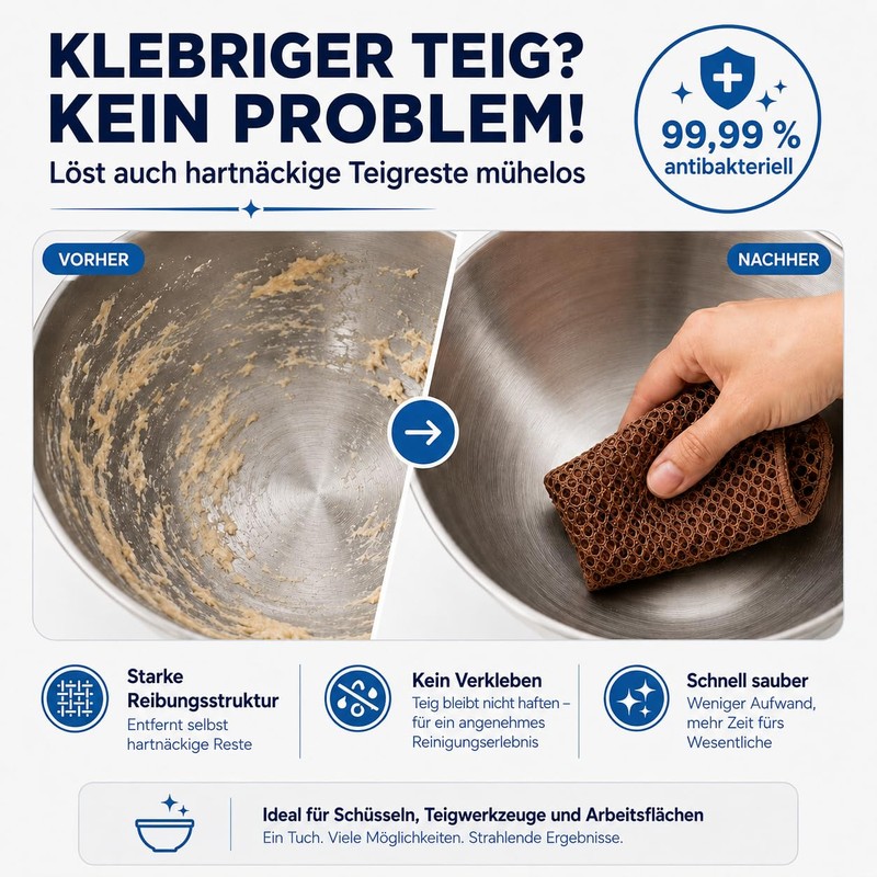 Silva Dough Cleaning Cloth, 25 x 25 cm, Set of