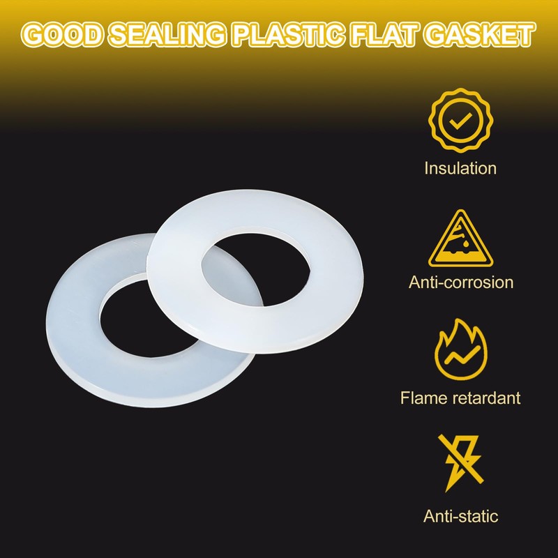 PATIKIL M10 Nylon Flat Washers, 120 Pcs 10mm ID 20mm