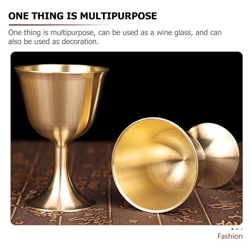 Alipis 2sets Brass Wine Cup Chinese Pattern Decorative Elegant Multipurpose