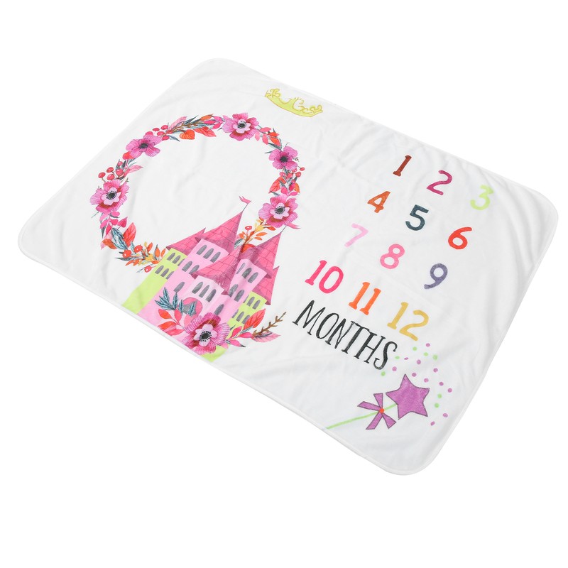 Infant Monthly Milestone Blankets Unisex Soft Month Blanket Photo Background