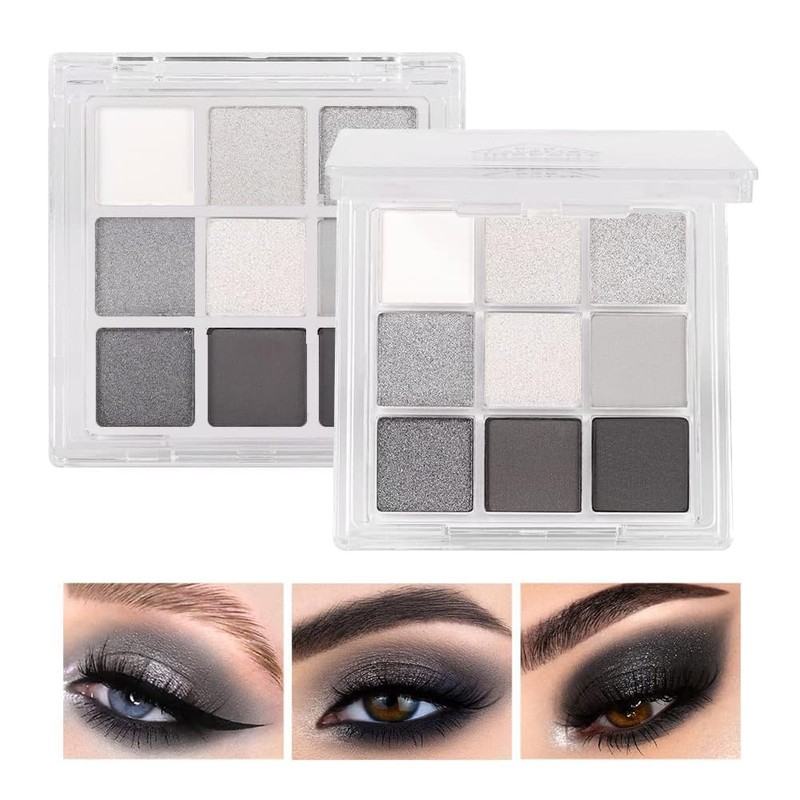 Mini 9 Cool Shades Eyeshadow Palette Black Smokey Matte Glitter