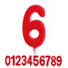 dekora - Candeline Compleanno Gigante Numero 6 Rossa 15 cm