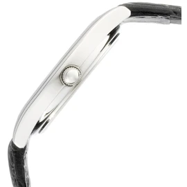 Casio Collection Wristwatch, Standard, Analog, Genuine Leather Series, black/ white, Old Model