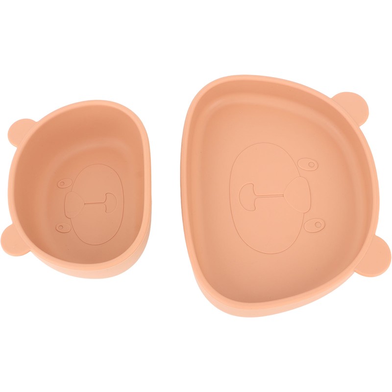 4pcs Children Plate Utensils Set Silicone Suction Bowls Set Toddler