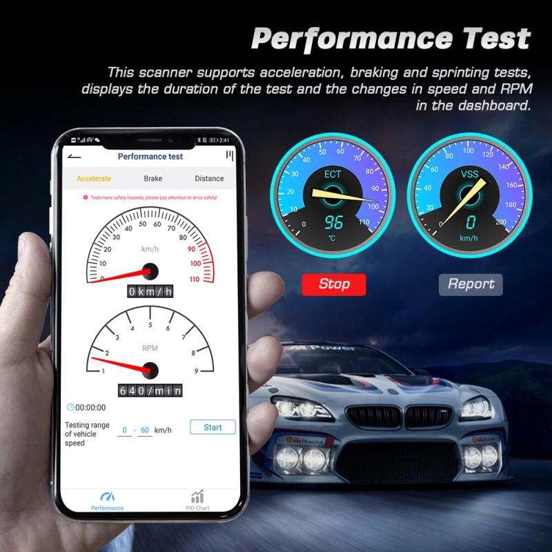 ANCEL Car OBD2 Scanner Code Reader Check Engine Fault Bluetooth