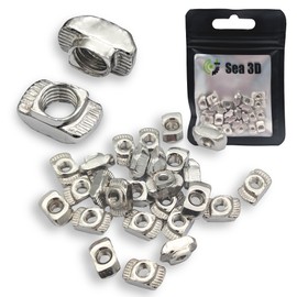 Sea 3D Pack of 25 M3 Hammer Nuts 6 mm Groove 6 Made of Galvanised Steel Rustproof 2020 Aluminium Profile Hammer Head Nut T-Slot Nut