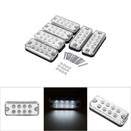 LED Clearance Side Marker Light Indicator Lamp Truck Trailer Lorry for 12V Vehicles 6pcs 8pcs (White)