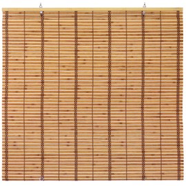 Red Lantern Burnt Bamboo Cordless Window Shade - Two-tone Honey 36" W
