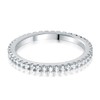 MDFUN 14K White Gold Plated Cubic Zirconia Eternity Ring for