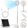 Aurelema Solar Battery-operated Portable Standing Fan with Solar Panel, 8"