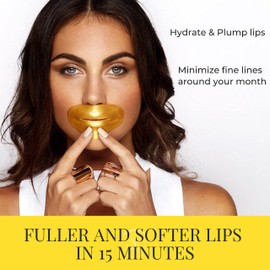 PLUMP IT Lip Mask Pads (18 Patches) - Lip Masks Night Gold Organic Lip Care Lip Plumber for Dry and Cracked Lips - Formulated in San Francisco