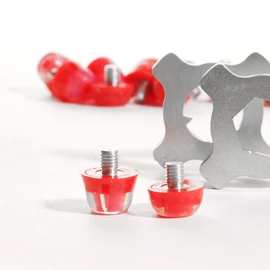 STUDIAMONDS TPU Football Studs-12X Replacement Football Cleats with 2X Studs Spanner included. (Translucent Red)