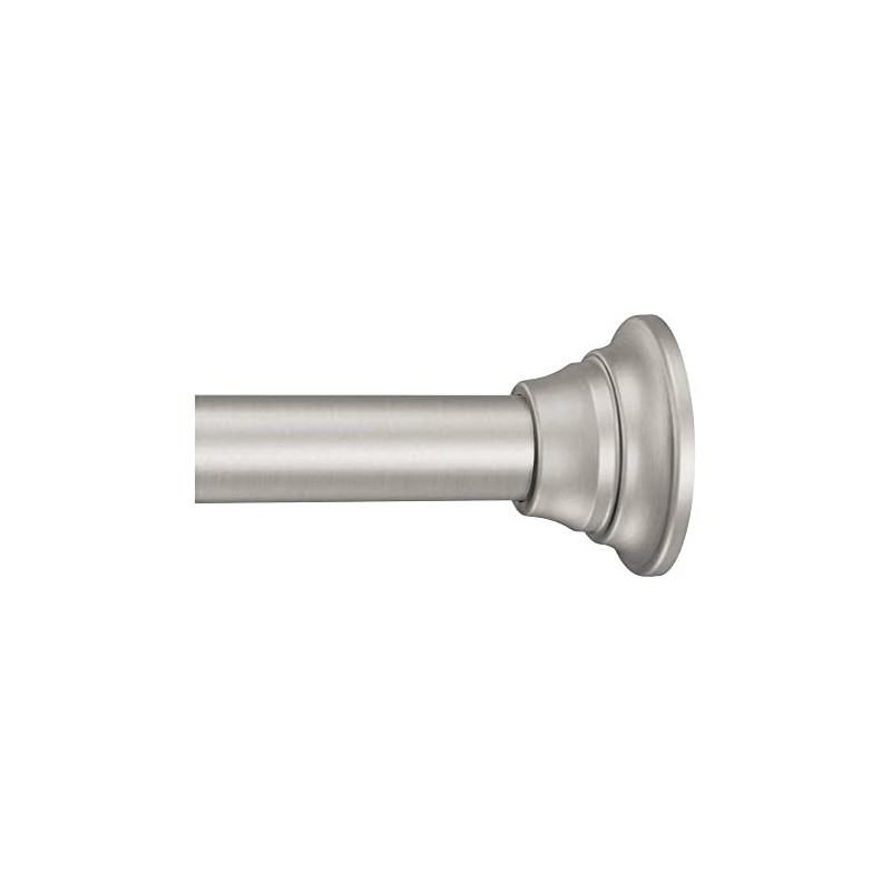 Moen Straight Adjustable Mounted Shower Curtain Rod for Bathroom, Brushed