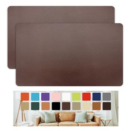 Self Adhesive Leather Repair Patch, Brown Vinyl Repair Patch Kit for Car Seat, 8×12 Inch Sofa Leather Repair Patch Furniture for Couch, Handbag, Kitchen Stools, Cabinets, Wall 2 Pcs