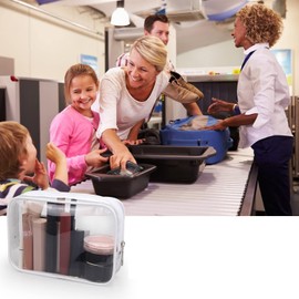 Toiletry Bag, Cosmetic Bags 2 Pack with Zipper Travel Accessories, PVC Makeup Bags for Travel, Travel Bags for Men and Women (White, 20 * 15 * 6CM)