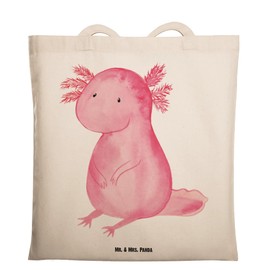 Mr. & Mrs. Panda Axolotl null Tote Bag, Gift, Laptop Bag, Girlfriend, Fun, Newt, Fabric Bag, Shopper, Shoulder Bag, Fabric Bag, White