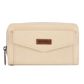 Wrangler Women's Wallets Wristlet Bifold Rfid Blocking Wallets Large Capacity Wallet for Ladies Female Woman Credit Card Wallet with Zipper Pocket and Wrist Strap
