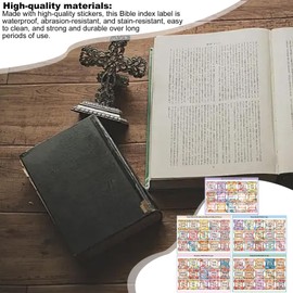 Bible Chapter Tabs - Easy Navigation Boho Style Laminated Bible Tags,Waterproof Bible Study Supplies, 5 Sheets Alphabet Bible Stickers for Men and Women