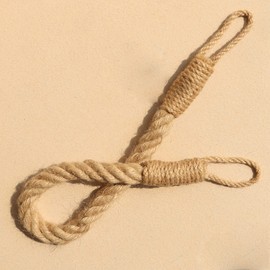 OCIOLI OCIOLI 4-Piece Curtain Tiebacks with Twisted Hemp Rope - Decorative Handmade Holdbacks for Curtains (Khaki)