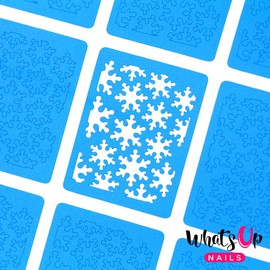 Whats Up Nails - Snowfall Vinyl Stencils for Christmas Nail Art Design (1 Sheet, 12 Stencils)