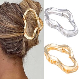 BARTOSI Pinzas Metálicas Para El Pelo, Pasadores Dorados, Pinzas Grandes Para Cabello Grueso, Accesorios Para Mujeres Y Niñas (Paquete De 2)