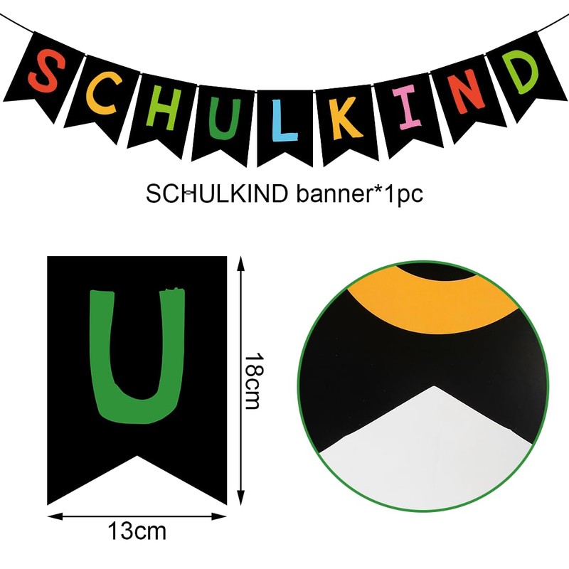 Schulkind Girlande Einschulung Schwarz,Einschulung Girlande Hänge Deko,Einschulung Schulanfang Deko für