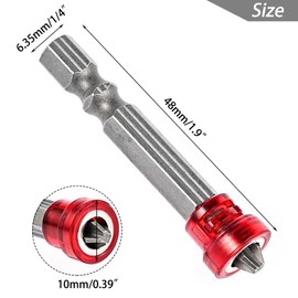 Saipor 10pcs PH2 Magnetic Phillips Screwdriver Bit 1/4 Inch Hex Shank Drywall Screw Depth Setter Cross Head Drywall Screw Driver Bit Set, 48mm