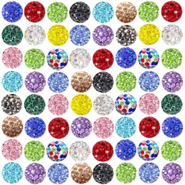 Rhinestone Beads for Jewelry Making,200pcs Multicolor Clay Rhinestone Beads 10mm Bulk Rhinestone Spacer Beads for Pens Making,Sparkle Glitter Diamond Beads for Baseball Necklace Bracelet Crafting