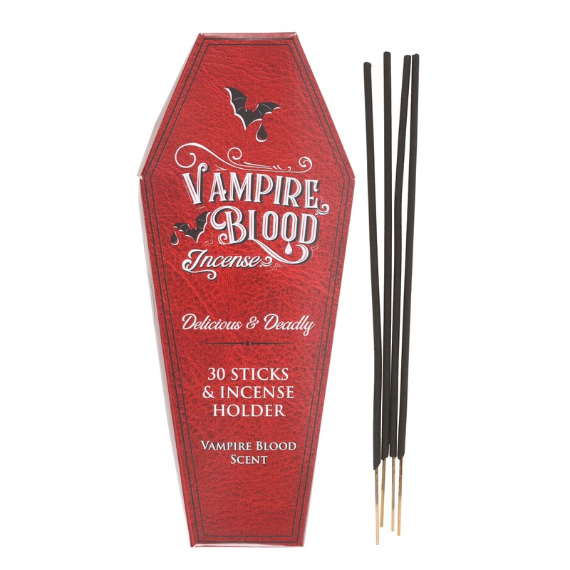 Vampire Blood Incense Sticks and Coffin Holder - Gothic Mystique