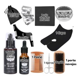 Kit Aseo Y Cuidado Barba Bigote Cuchillas Afeitado Men 10pcs