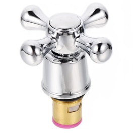 DOITOOL Cross Arm Faucet Handle Tap Head Replacement 2pcs Handle Faucet Stainless Steel Silver Plum Cross Faucet Tap