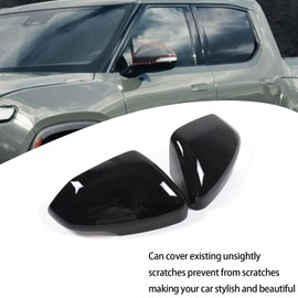 Car Door Side Mirror Cover Trim Compatible with Rivian R1T/R1S,Outside Door Mirror Cover Trim, Exterior Rearview Mirror Cap ABS (Piano Black)