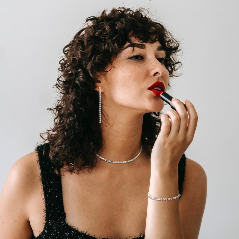 Luxval Tennis Necklace Set for Women Dainty Sterling Silver Necklace