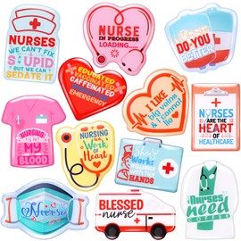 Nurse Refrigerator Magnets Funny Nursing Fridge Locker Magnet for Medical Graduates Nurses Magnetic Stickers for Graduation Students Refrigerator Laptop Decoration Supplies 12Pcs